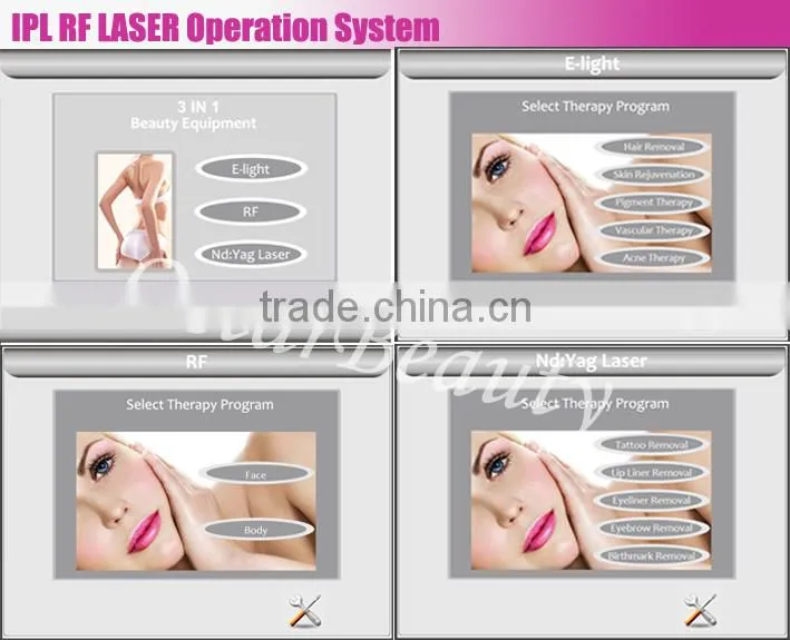 Beauty ipl machine 3 in1 multifunction equipment rf laser