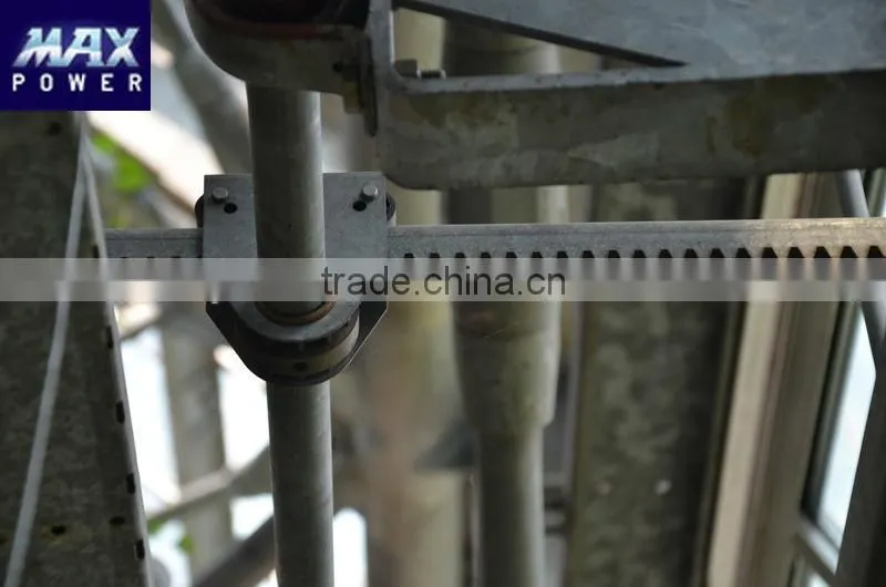 rack and pinion for venilation