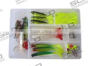 fishing soft lure baits assortment kit with plastic box