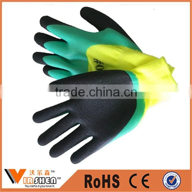 Safety nitrile coated nylon gloves latex palm coated work gloves