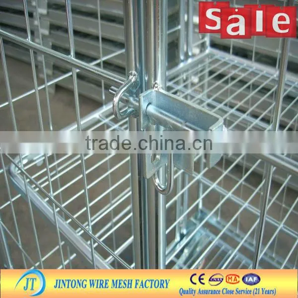 heavy duty galvanized mesh box wire cage metal bin storage container