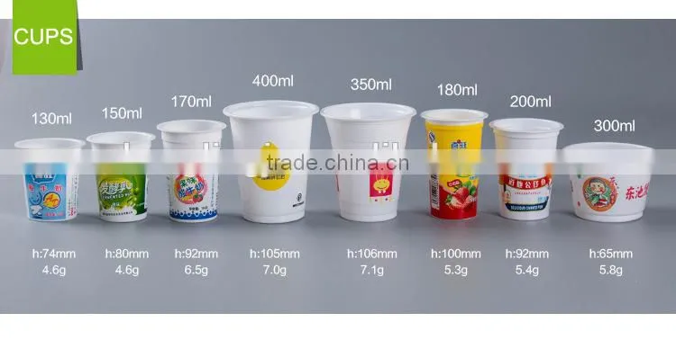 PP CUPS for beverage, yogurt, water, packing