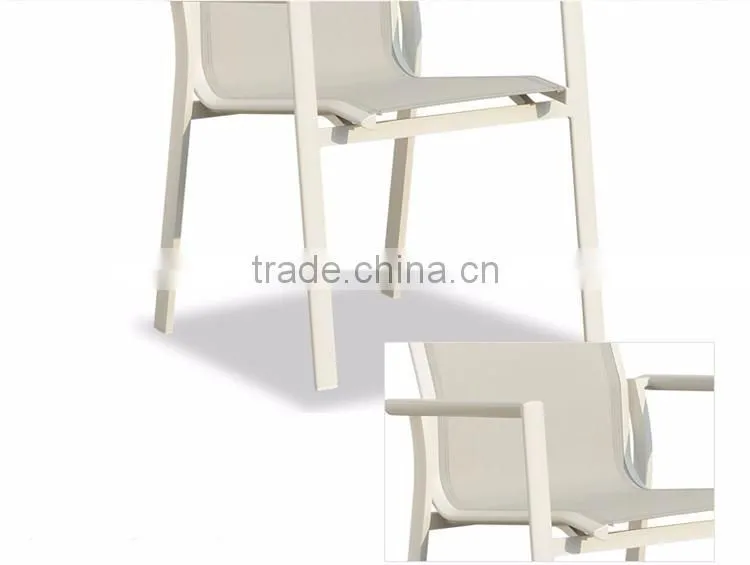 Aluminum Furniture Extendable Table And Mesh Chair