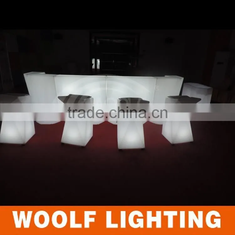Bar Club Plastic Glow Furniture LED Lighted Bar Table