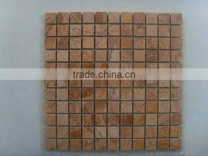 Rainforest Brown Marble Mosaic Tile rectangular small brick tile 12x12 tumbled price