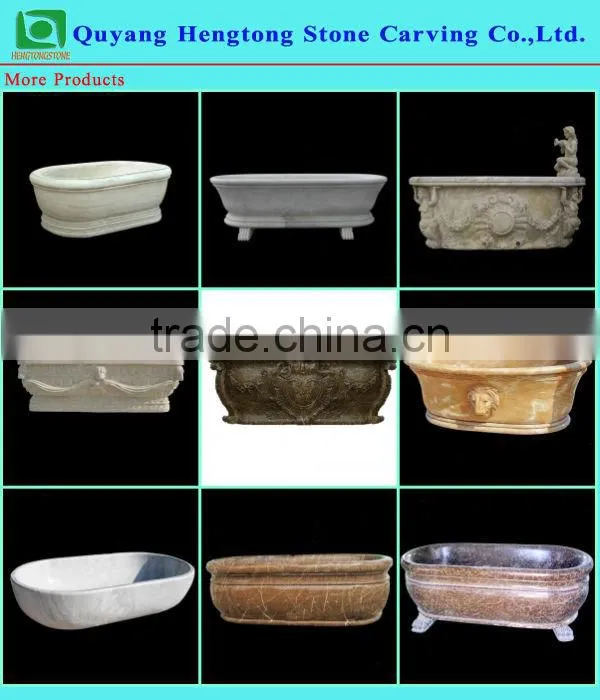 Beige Stone Bathtubs with Lion Head
