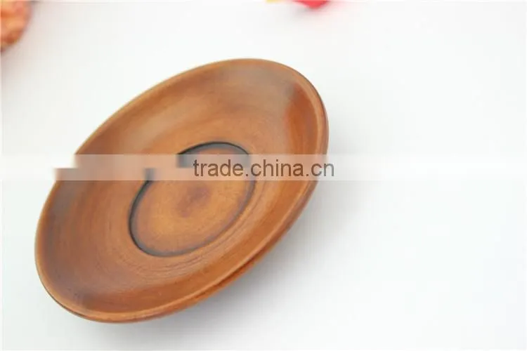 Natural environmental Round wood snack plate, Wooden Dry Fruit tray