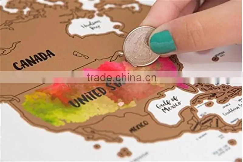 Travel Maps "It's a Beautiful World" Scratch Your Travels track map