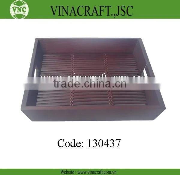 Hotsale natural bamboo tray with handle
