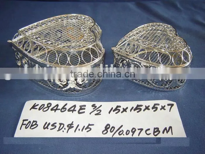 Silver metal handmade gift jewelry box