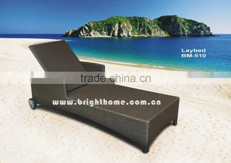 Wicker PE rattan handcraft BM-510 Beach Sunbed Outdoor