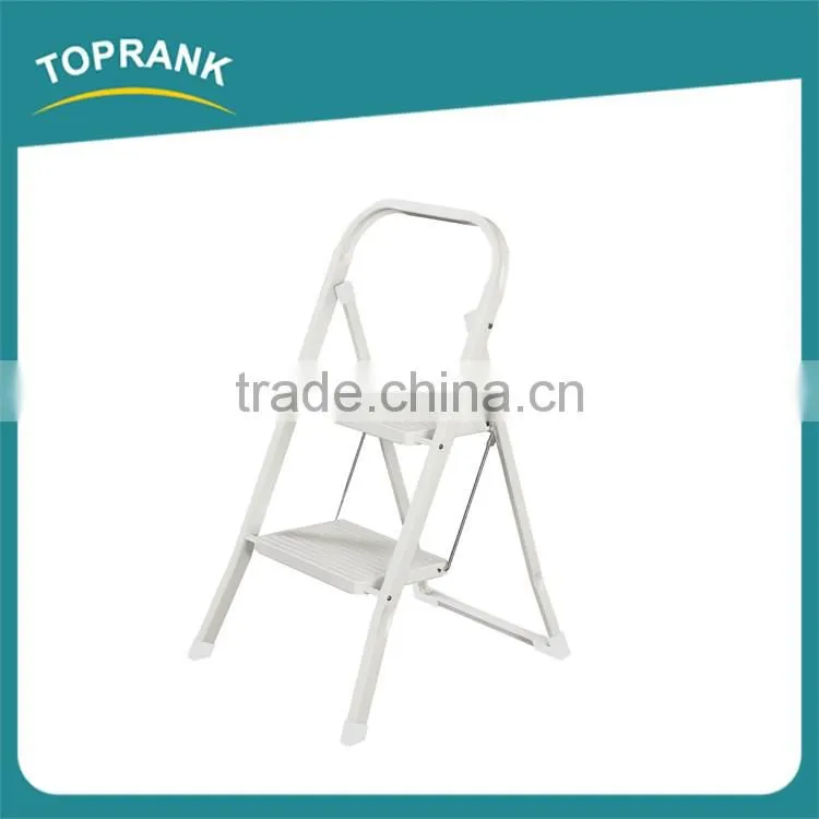 Household 2 Steps Folding Iron Ladder With Powder Coated