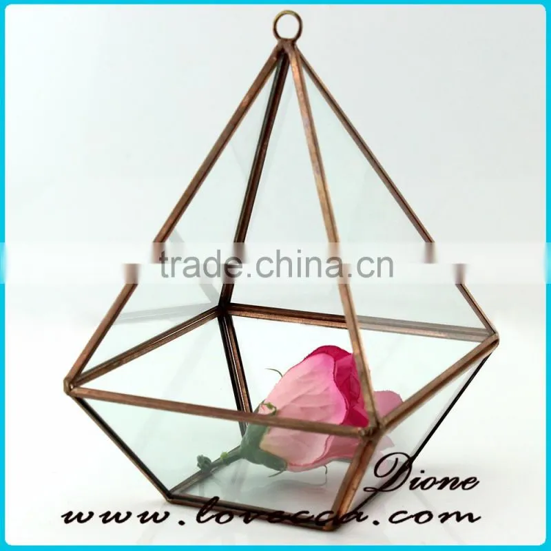 Wedding design shop garden decoration air plant hanging glass geometric terrarium