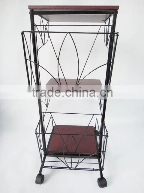 Multi-Function 3 tiers Removable sofa side table Rolling magazine table