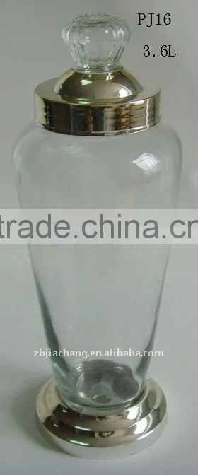 3.6L glass ginseng jar with metal rack PJ16