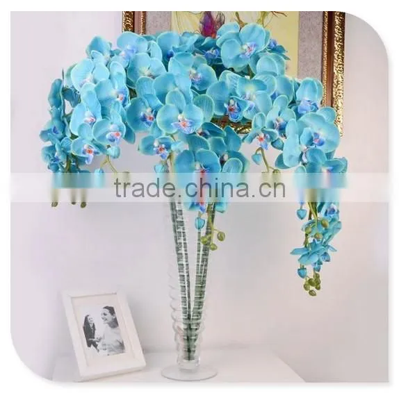 SJ20170047 China wholesale factory price silk flowers for indoor decoration cheap plastic artificial orchid