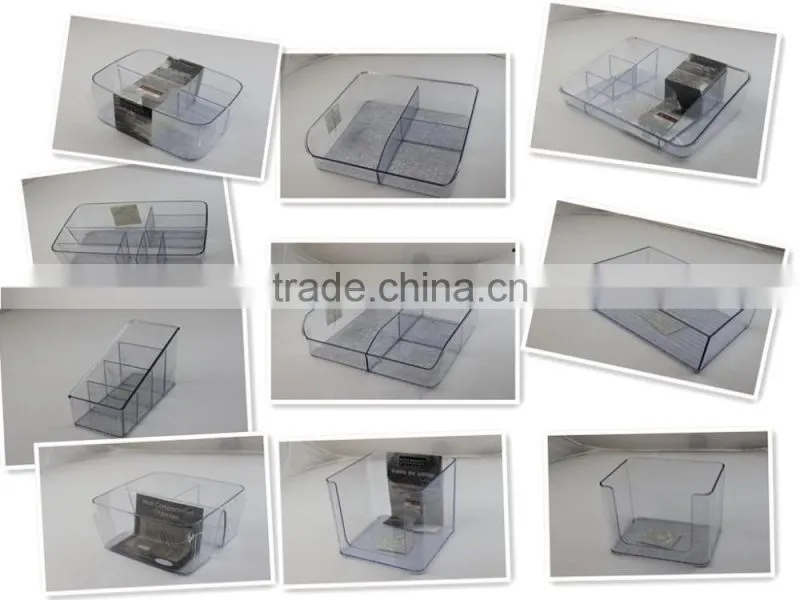 Square shape fridge Storage Box with 3 girds