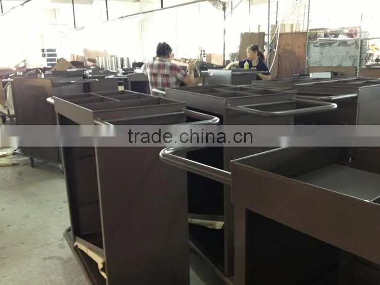 Stainless steel housekeeping trolley cleaning cart for hotel