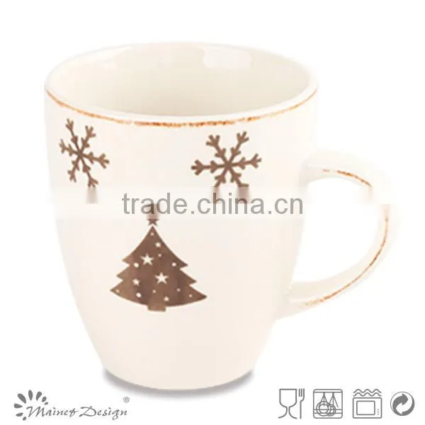 two tone porcelain mug whole sale christmas style