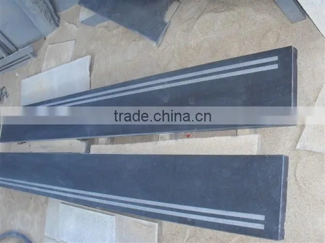 Pearl black G684 black granite black basalt honed stairs