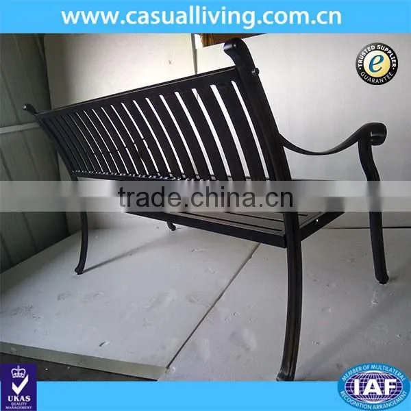 Outdoor Garden Black Double Cast Aluminum Chair