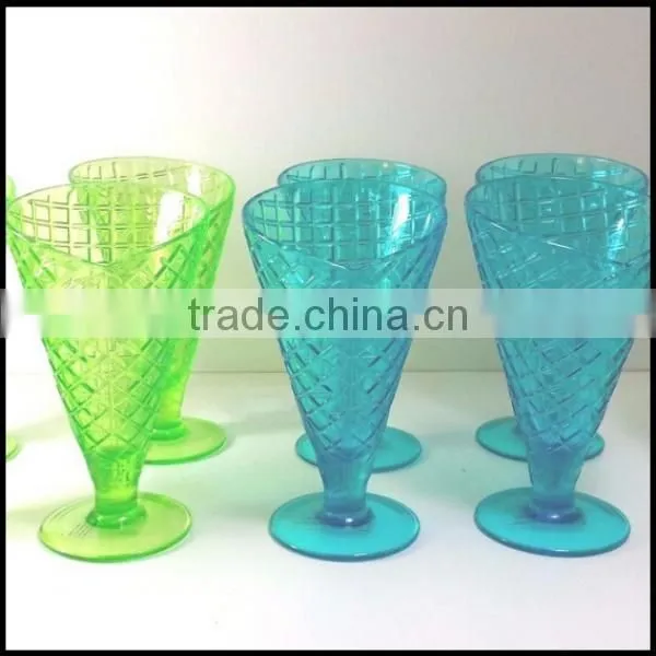 Neon Green Blue Plastic Waffle Cone Shaped Ice Cream Bowls cheap factory price,custom plastic ice cream bowls manufacturer