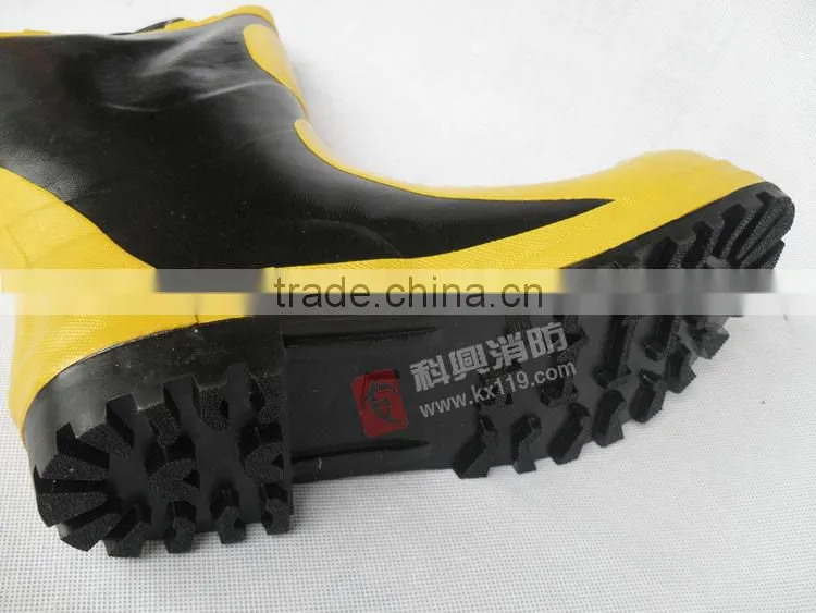Factory direct sale 2015 New Design steel toe fire station fire safety boots