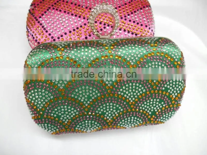 Dense drilling rhinestone evening clutch bag