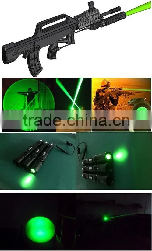 Suzero Output power 20-100mw adjustable Long Distance tactical Green Laser Flashlight Designator Illuminator Torch