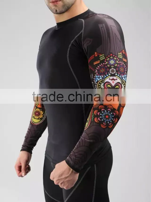 Hongen apparel Custom Rash Guard Sublimated With Cheap Price
