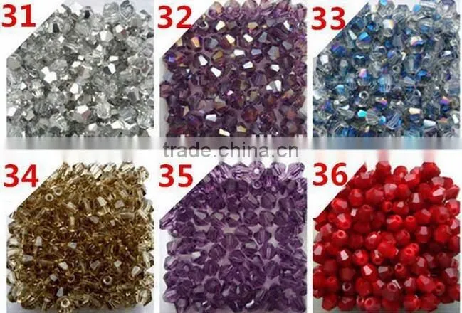 Charm Glass Beads Loose Spacer Beads 4mm Bicone Crystal Beads for DIY Jewelry