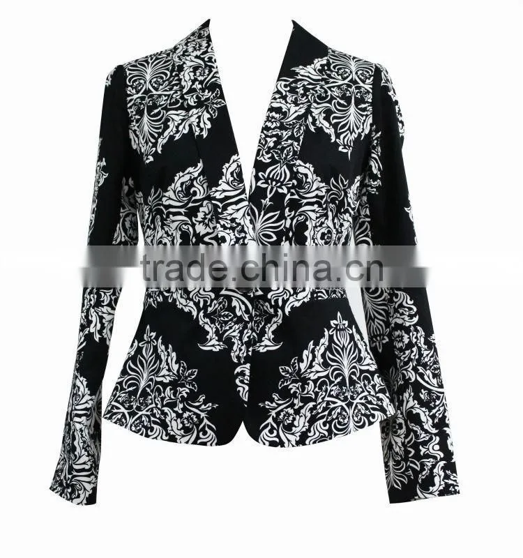 High fashion gothic style printed jacket with slim fit