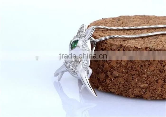 deer shape zircon pendant 925 sterling silver pendant jewelry