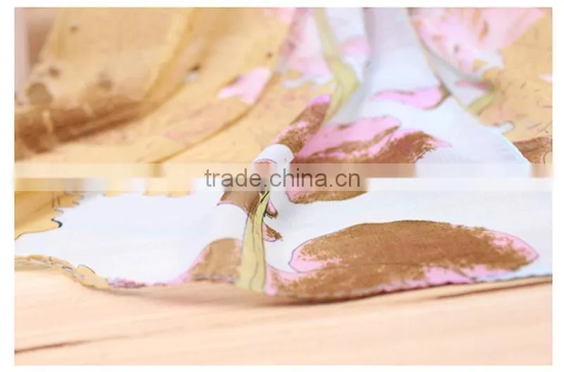 custom digital print with Dandelion Pattern Scarf silk scarf Chiffon scarf