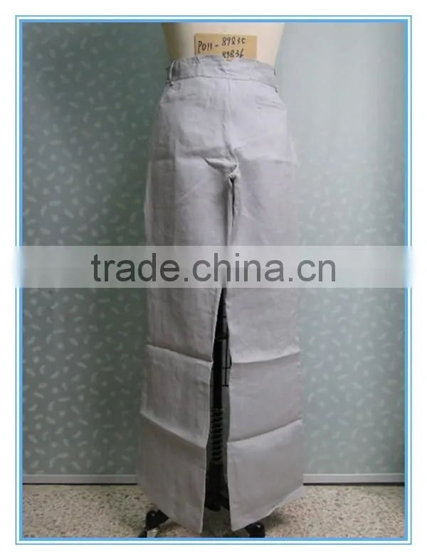 Hot Sales Plus Size Casual Side Pocket Straight Linen Pants For Lady