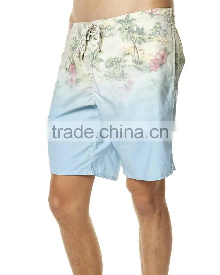 2015 new design 100% cotton mens printed shorts mens swim short beach style blue color fashion mens shorts