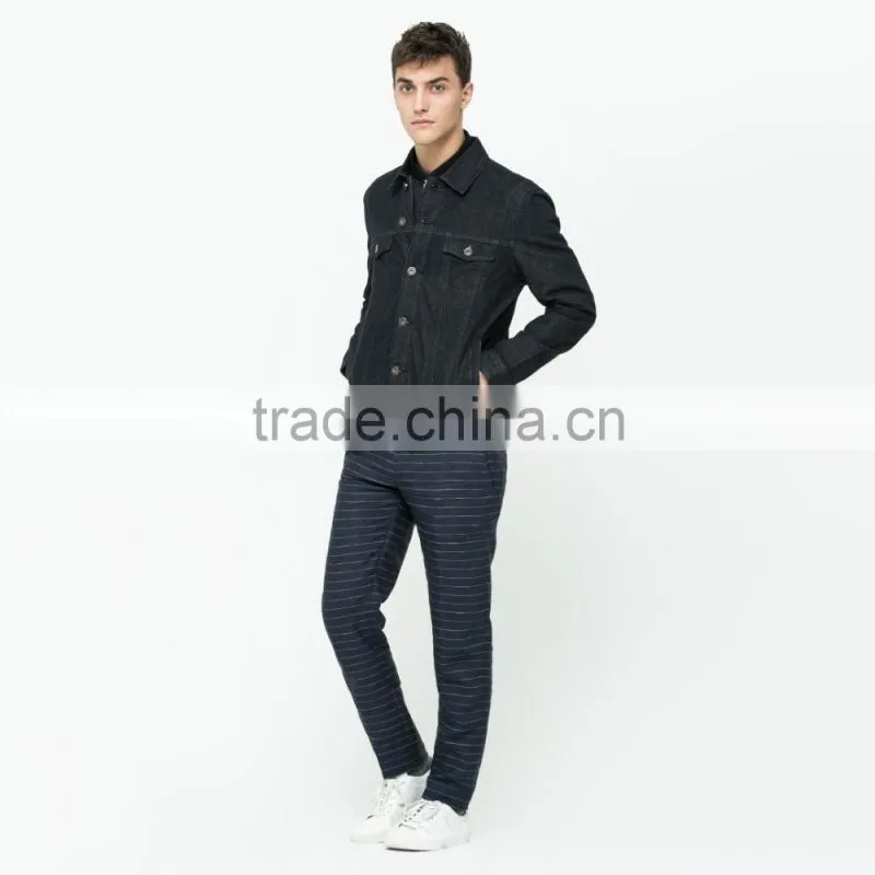wholesale custom plain black winter man jacket denim factory price