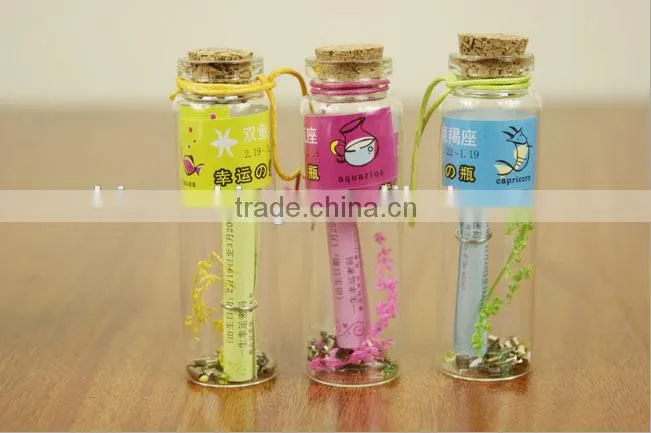 2016 colorful glass wishing bottle cheap women style washing bottle for young lady