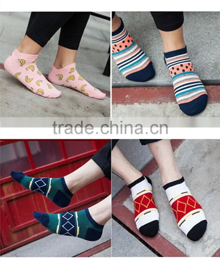 New style different pattern cotton Korean style men wear sport Ankle Invisible Sock compression sock