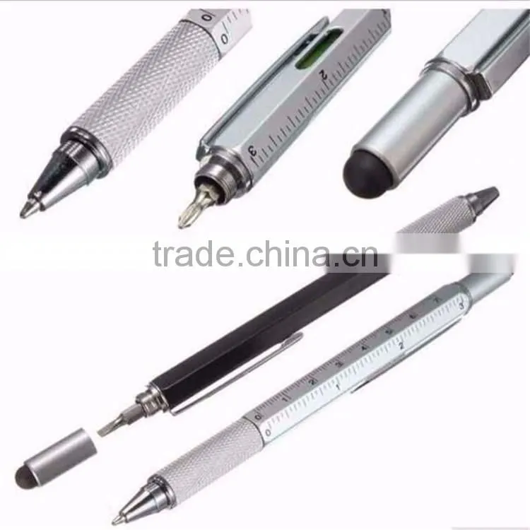 6-in-1 Multi-Functional Ball pen ,can customize the logo