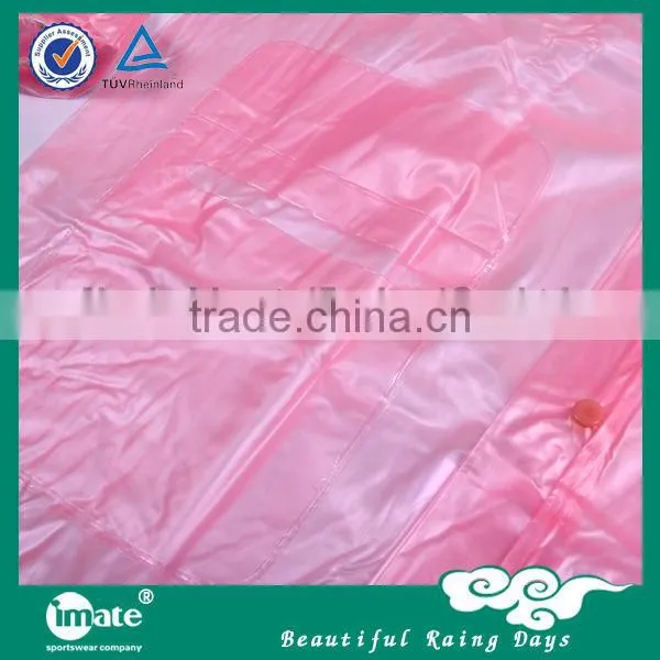 Unique elegant transparent long pvc raincoat