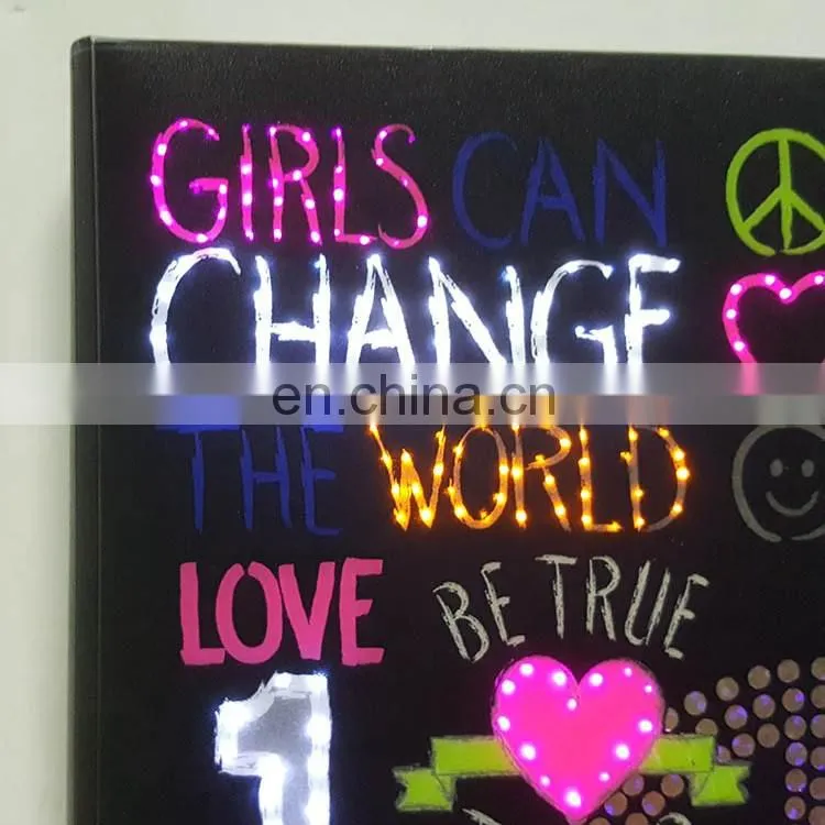 led light up custom flashing a5 journal diary notebook for gift