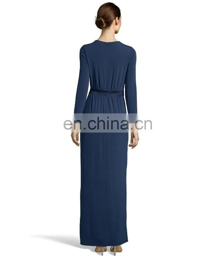 High quality elegant blue pictures of long ladies wedding gown