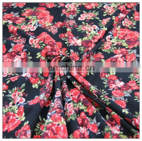 spandex cotton jersey printed fabric for ladies shirt dress