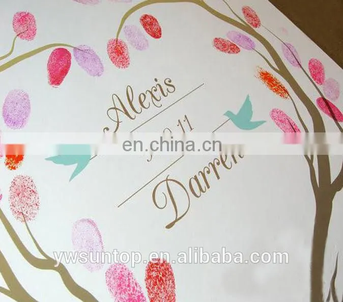 Birds in Heart Fingerprint Signature Canvas Painting Attendance album Wedding Decorations