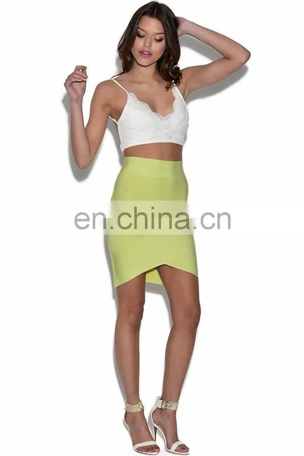 2017 OEM lime green bandage pencil skirt