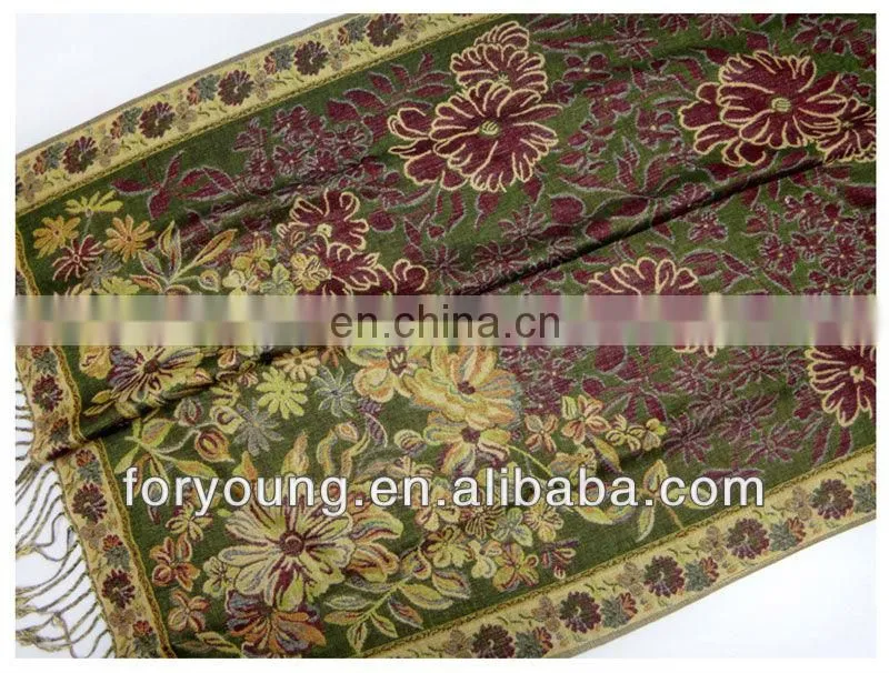 flower jacquard scarf