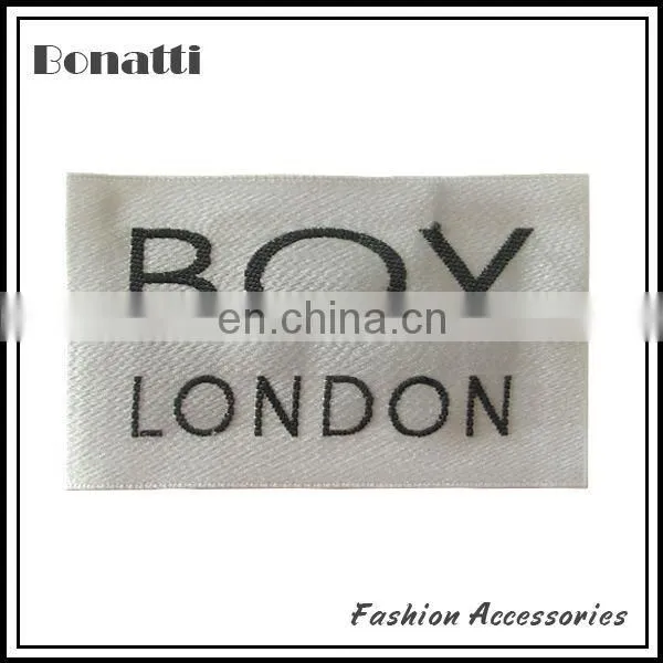 Satin woven label for apparel