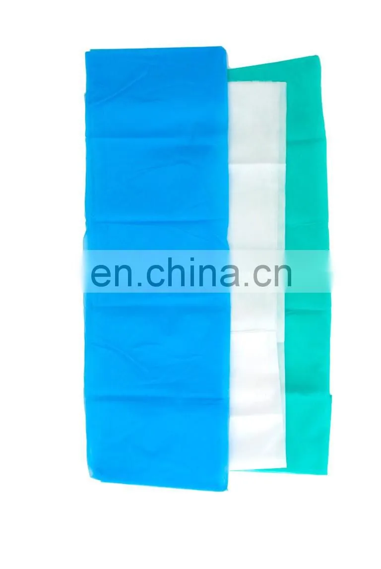 Disposable medical PP nonwoven blue white hospital bedsheet