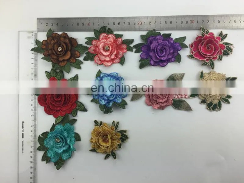 wholesale fashion 3D flower embroidery patch for clothes